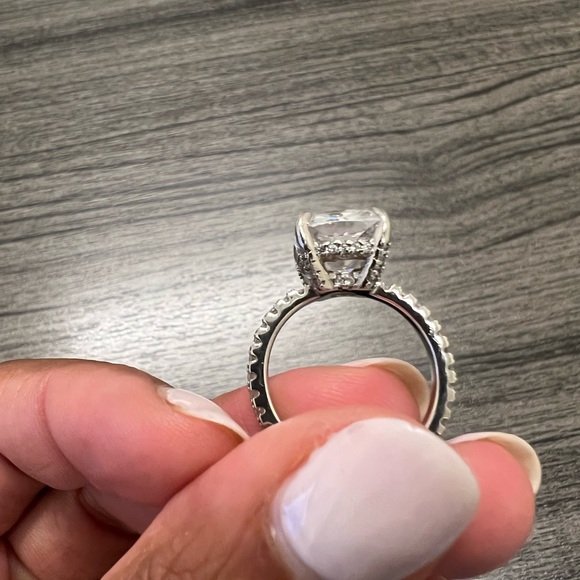 5 Carat Cushion Created Diamond 925 Sterling Silver - Picture 7 of 11